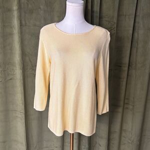 Sarah Arizona Petite Yellow Knit  100% rayon Sweater, M